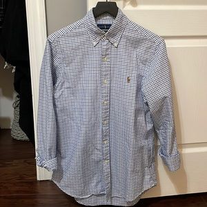 Men’s Button Down Plaid Dress Shirt (Size: S), Classic Fit - Ralph Lauren